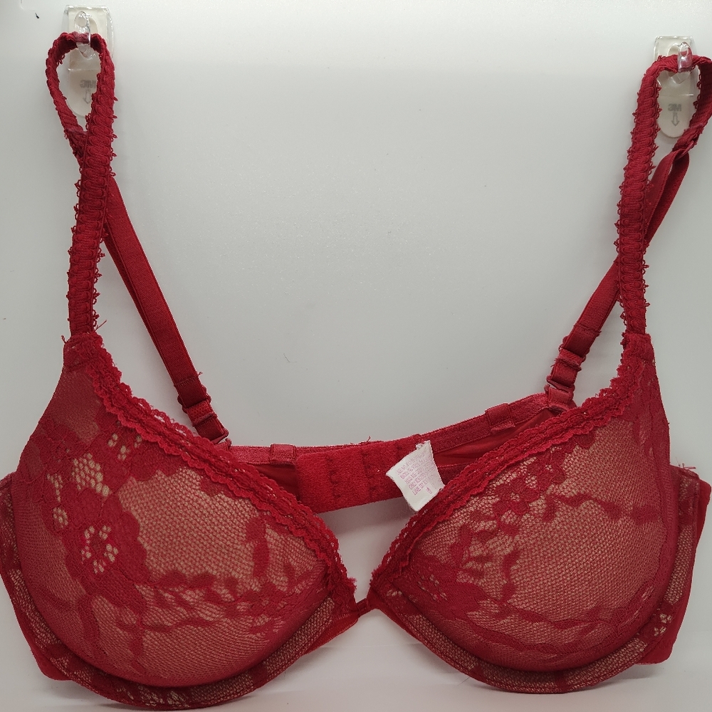 Red lace push up bra 34 B